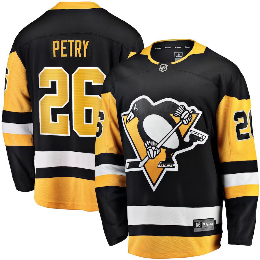 Men Pittsburgh Penguins #26 Jeff Petry Fanatics Branded Black Home Breakaway Player NHL Jersey
